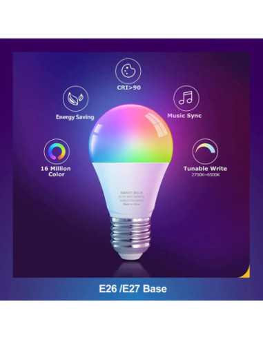 Tuya WiFi Smart Light Bulb E27 RGB Dimmable LED Lamp