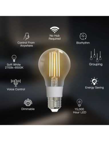 Smart Dimmable WiFi Filament Bulb for Alexa and Google Home