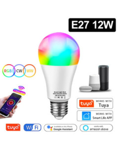 Tuya Smart WiFi Bulb Alexa Lamp Alice Voice Control E27 18W 12W 15W 10W B22 E14 5W 7W 9W Lampara LED Inteligente for Home Room