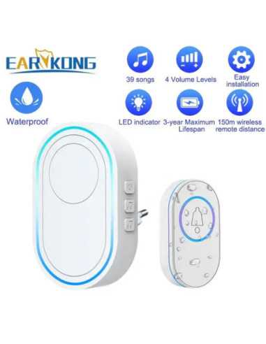 Smart Wireless Doorbell with 300m Range and Waterproof Design