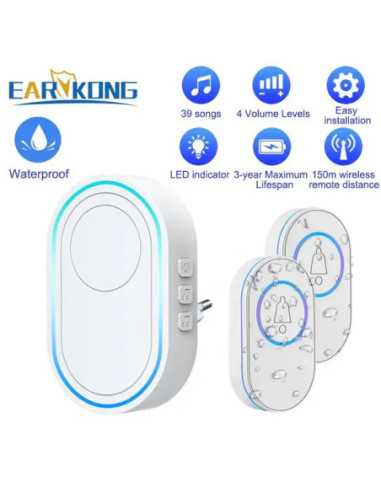 Smart Wireless Doorbell with 300m Range and Waterproof Design