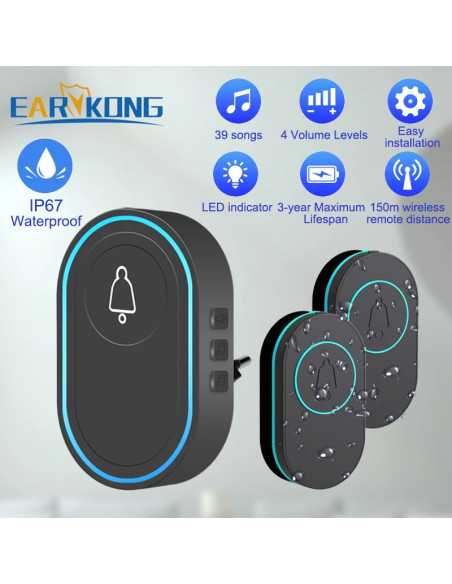 Smart Wireless Doorbell with 300m Range and Waterproof Design